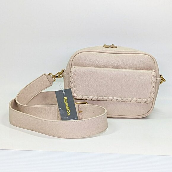 Style & Co Whip-Stitch Camera Crossbody in Alabaster (MSRP $70) - Picture 2 of 6